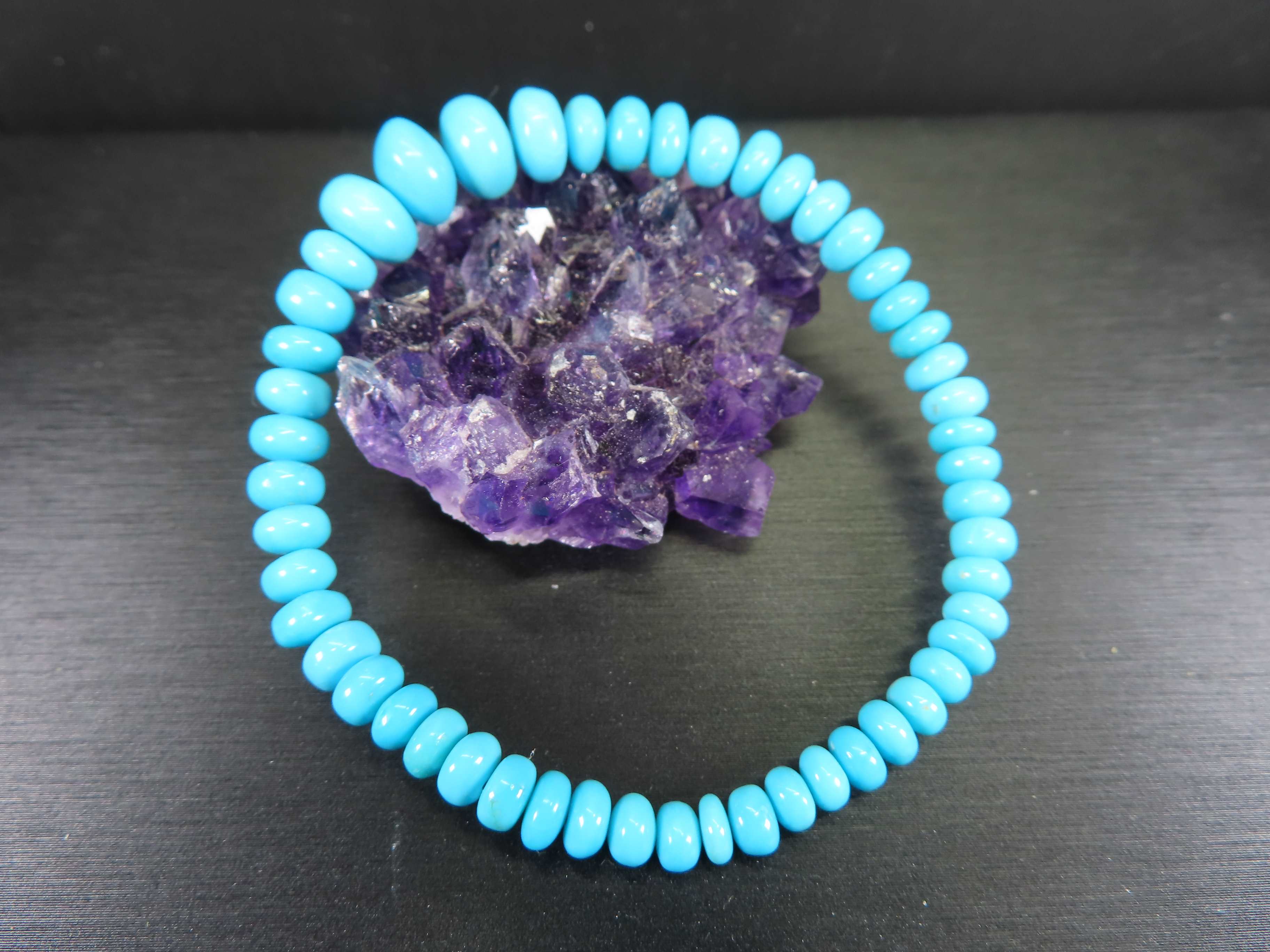 ◆精霊の守護と地球の癒し◆ターコイズブレス◆ ターコイズ(練り) - 8mm玉、サイズ15、17cm | 天然石