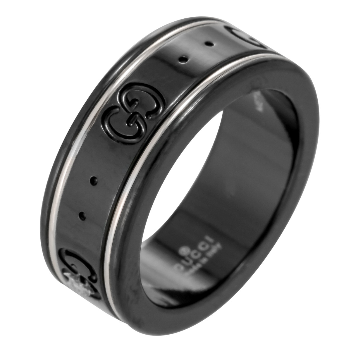 GUCCI(グッチ) □ユニセックス リング BLACK コランダム K18 225985