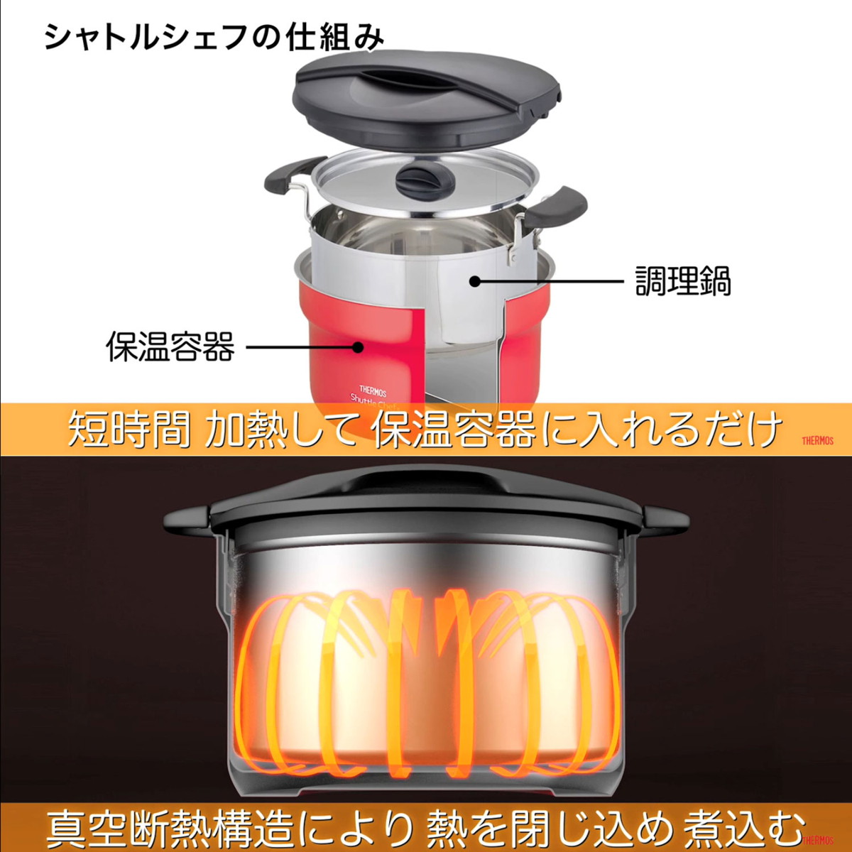 サーモス 【在庫処分セール】 真空保温調理器 シャトルシェフ モノ