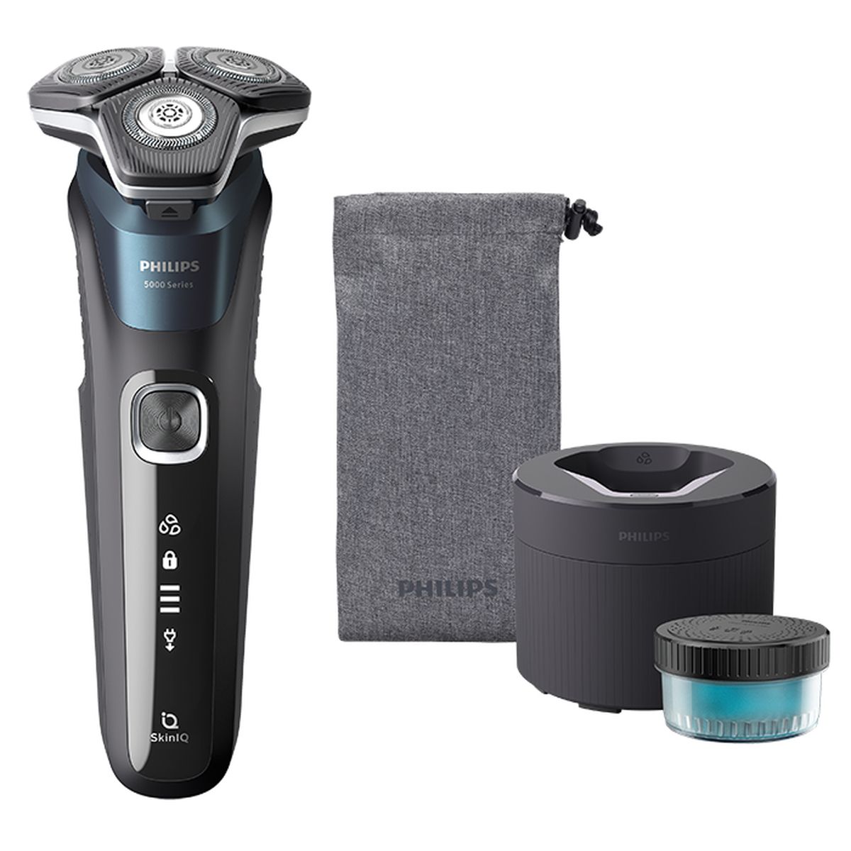 PHILIPS フィリップス シェーバー 5000シリーズ 角型 ウェット&ドライ 洗浄器付き メタリックターコイズブルー S5889/60