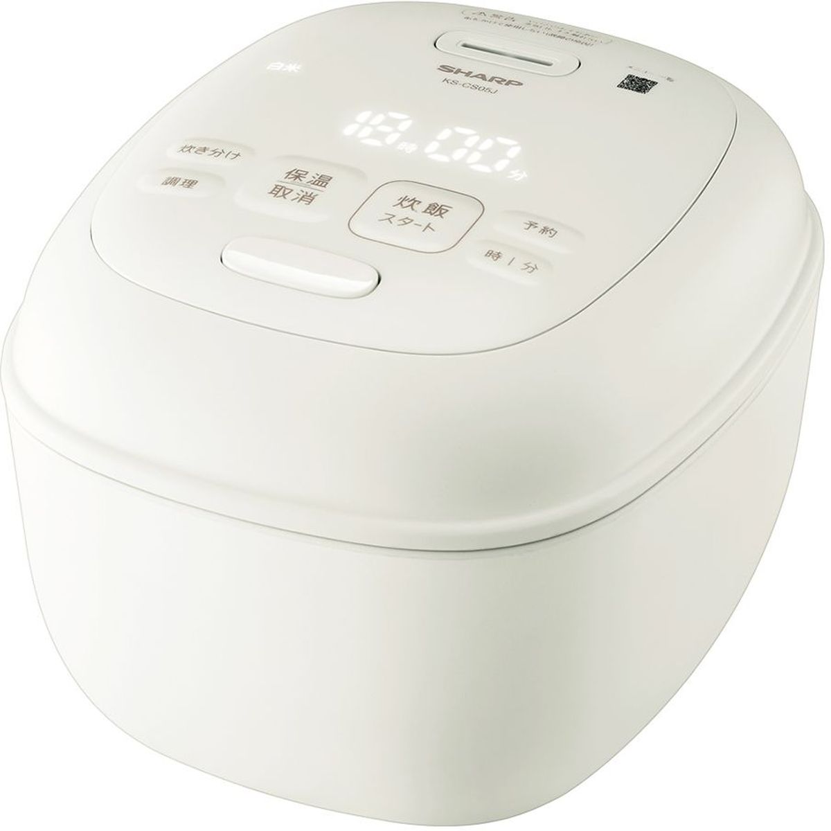 SHARP シャープ マイコン炊飯器 黒厚釜 炊飯ジャー 3合炊き ホワイト KSCS05JW KS-CS05J-W 10,260円