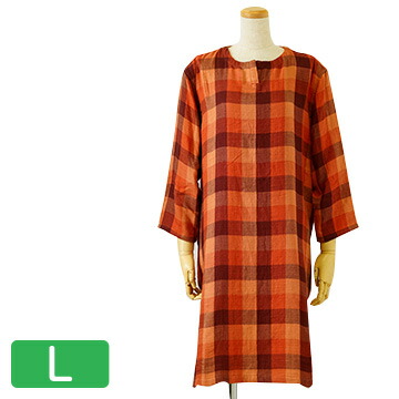 Uchino マシュマロガーゼ ブロックチェック ワンピース オレンジ L Rtf Or L Letseatasian Com