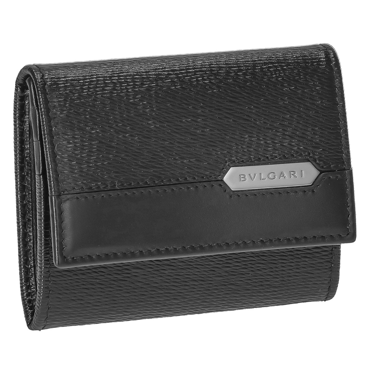 【新品未使用】ブルガリ　小銭入れ 282774 Black BVLGARI ブルガリ 小銭入れ キーリング付 レザー コインケース