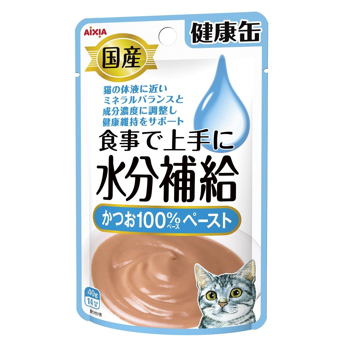 アイシア 国産 健康缶パウチ 水分補給 かつおペースト40g×48