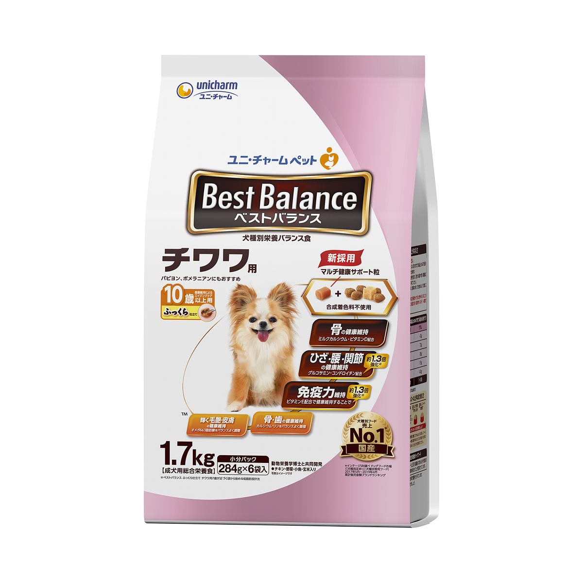 ユニチャーム ベストバランス ふっくら仕立て チワワ用 10歳以上用1.7kg×4