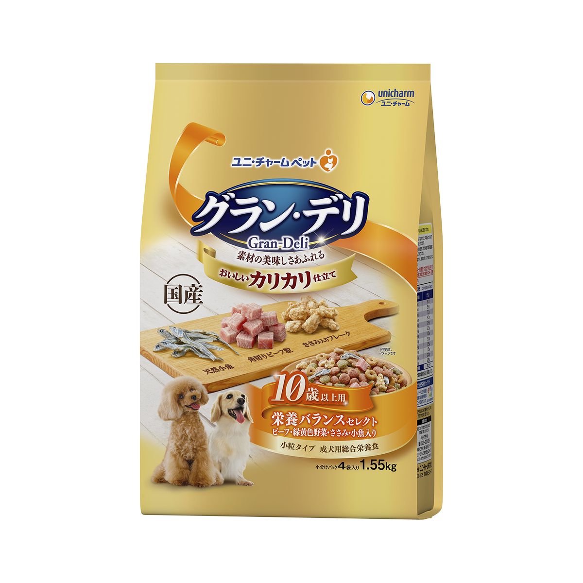 ユニチャーム グラン・デリカリカリ仕立て10歳以上用栄養バランスセレクト1.55kg×4