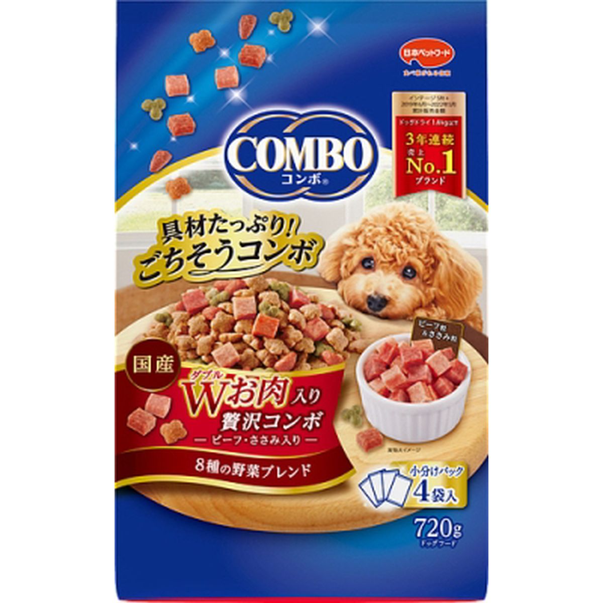 日本ペットフード コンボ ドッグ Wお肉入り720g×12袋