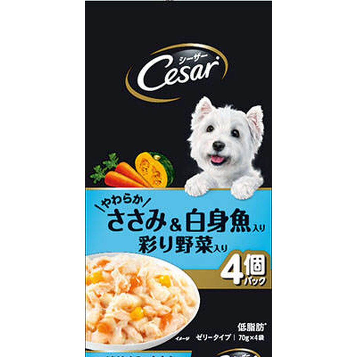 マースジャパンリミテッド シーザー やわらかささみ＆白身魚入り 彩り野菜入り70g&times;4&times;36袋｜ひかりTVショッピング　店