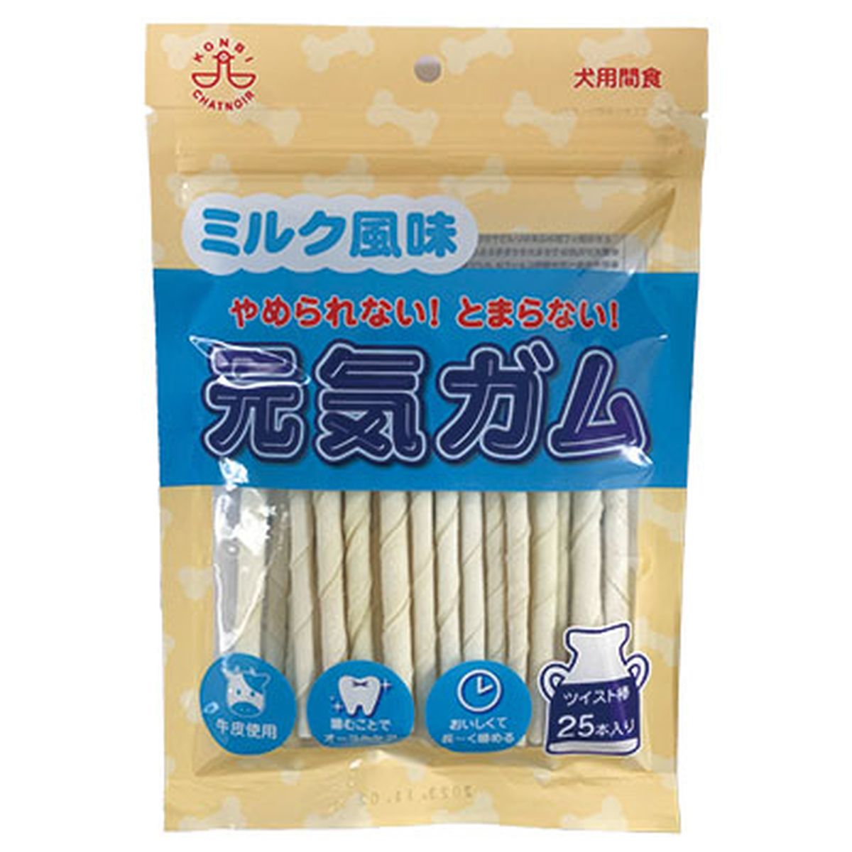 コンビ Nミルク風味 元気ガム ツイスト棒25本&times;48袋｜ひかりTVショッピング　店