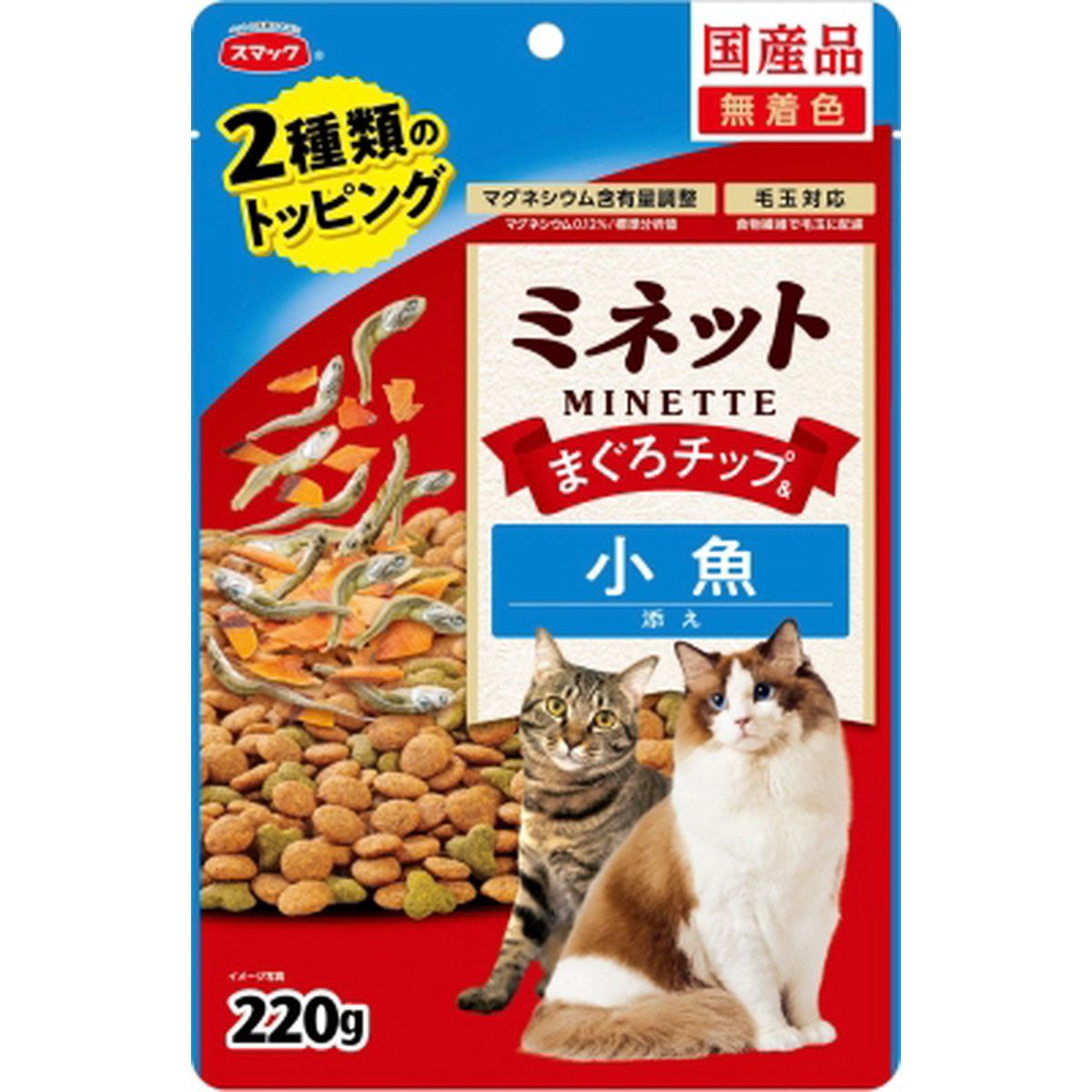 スマック ミネット2種 まぐろチップ＆小魚添え220g×18袋