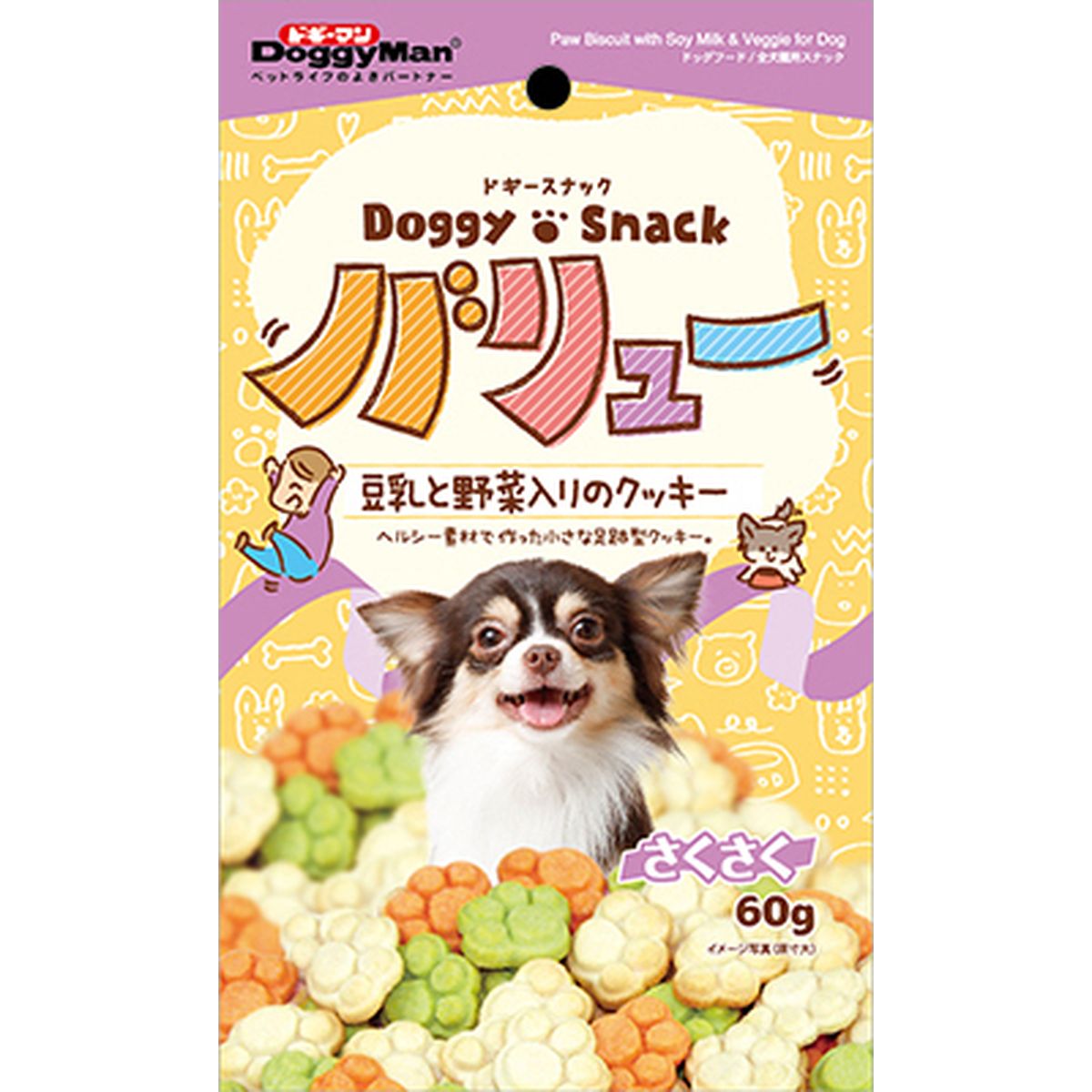 ドギーマンハヤシ ドギースナックバリュー 豆乳と野菜入りのクッキー60g×80袋