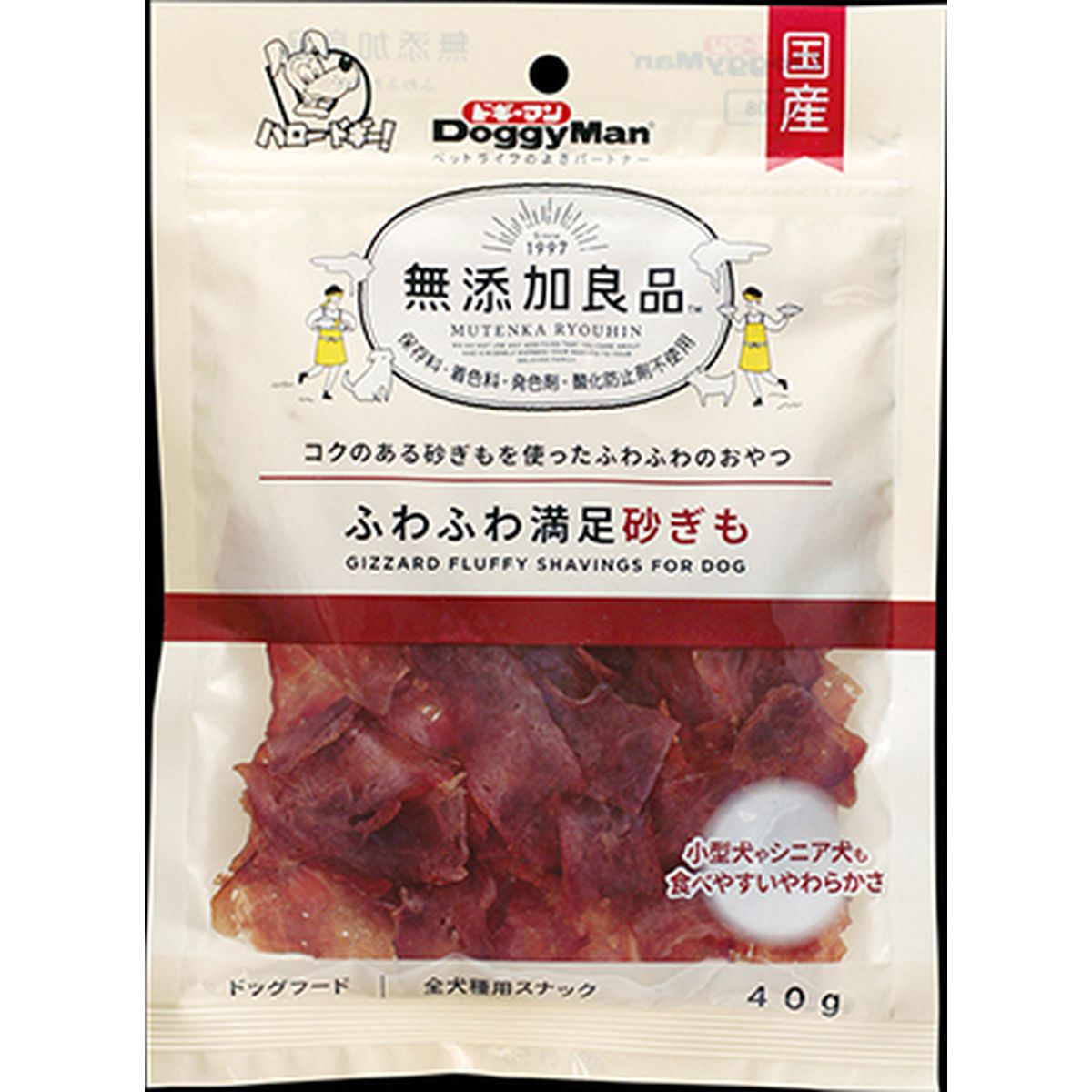 ドギーマンハヤシ 無添加良品 ふわふわ満足砂ぎも40g×72袋