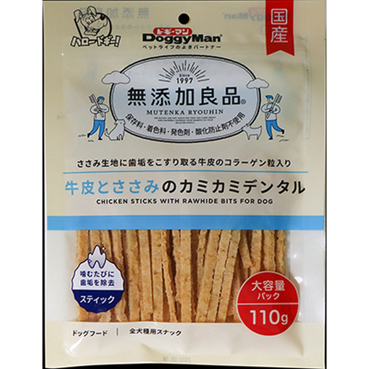 ドギーマンハヤシ 無添加良品 牛皮とささみのカミカミデンタル110g×36袋