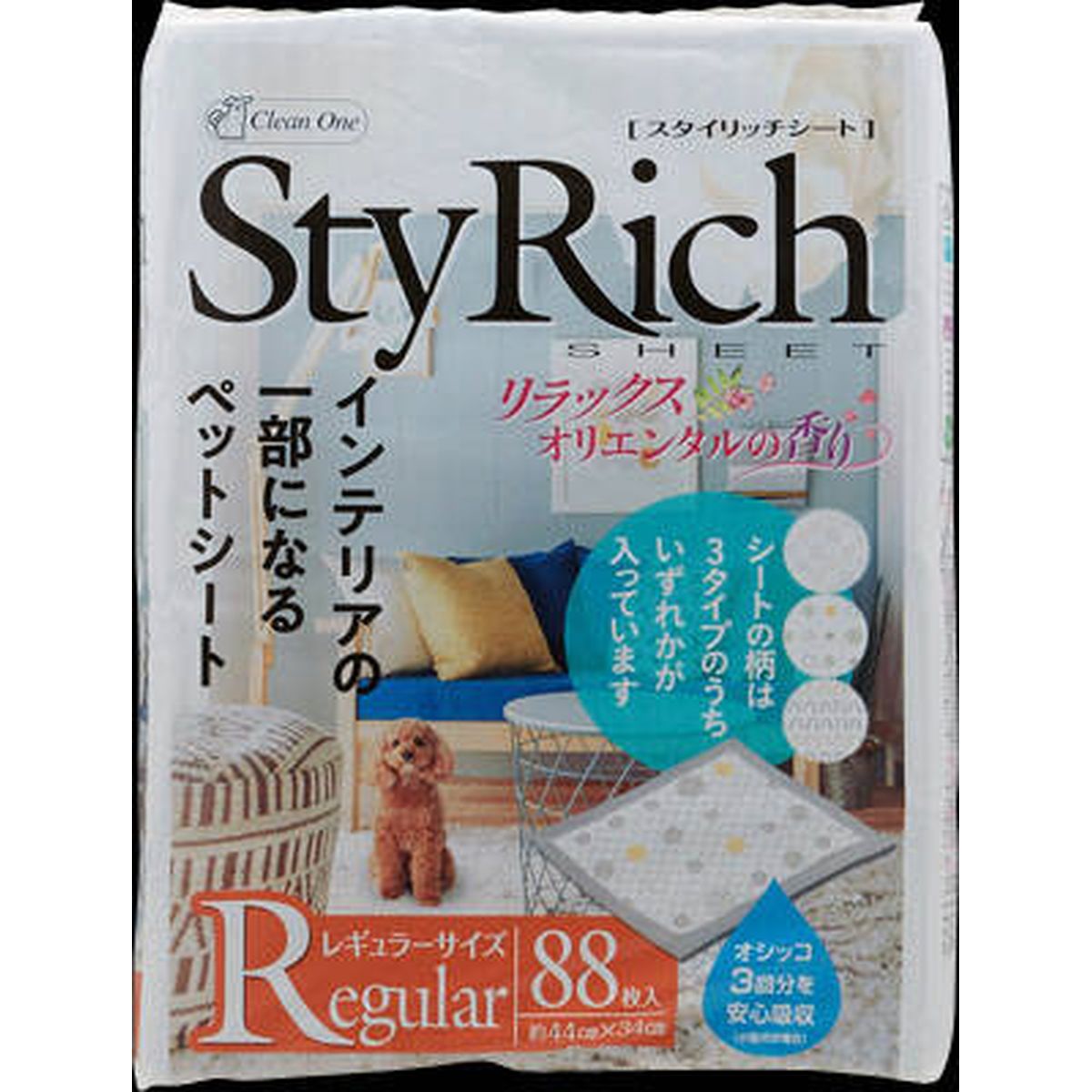 シーズイシハラ クリーンワンスタイリッチシート リラックスオリエンタルの香り レギュラー88枚×4袋