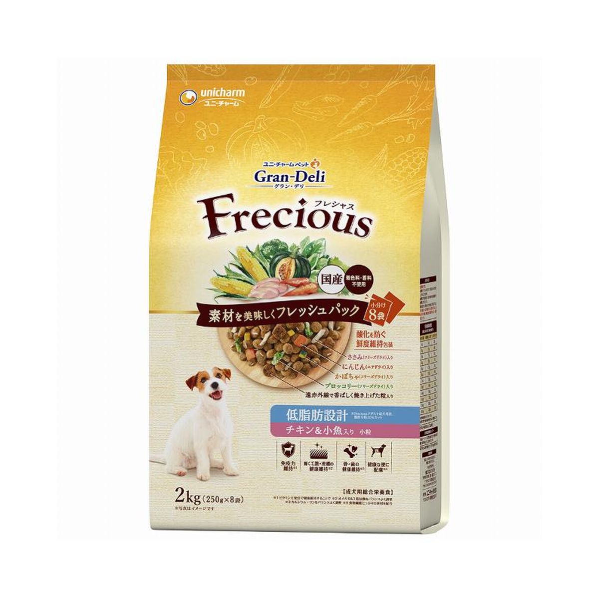 Gran Deli Frecious アダルト成犬用 低脂肪設計 チキン＆小魚入リ 2kg&times;4｜ひかりTVショッピング　店