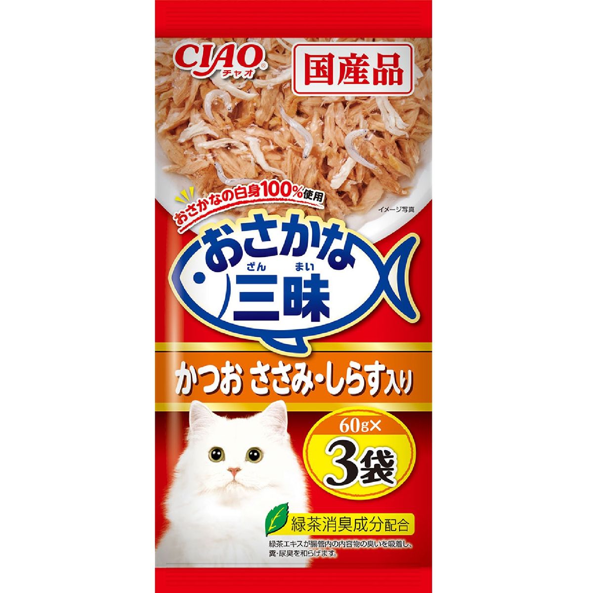 オサカナ三昧 カツオ シラス･ササミ入リ 60g×3袋×16