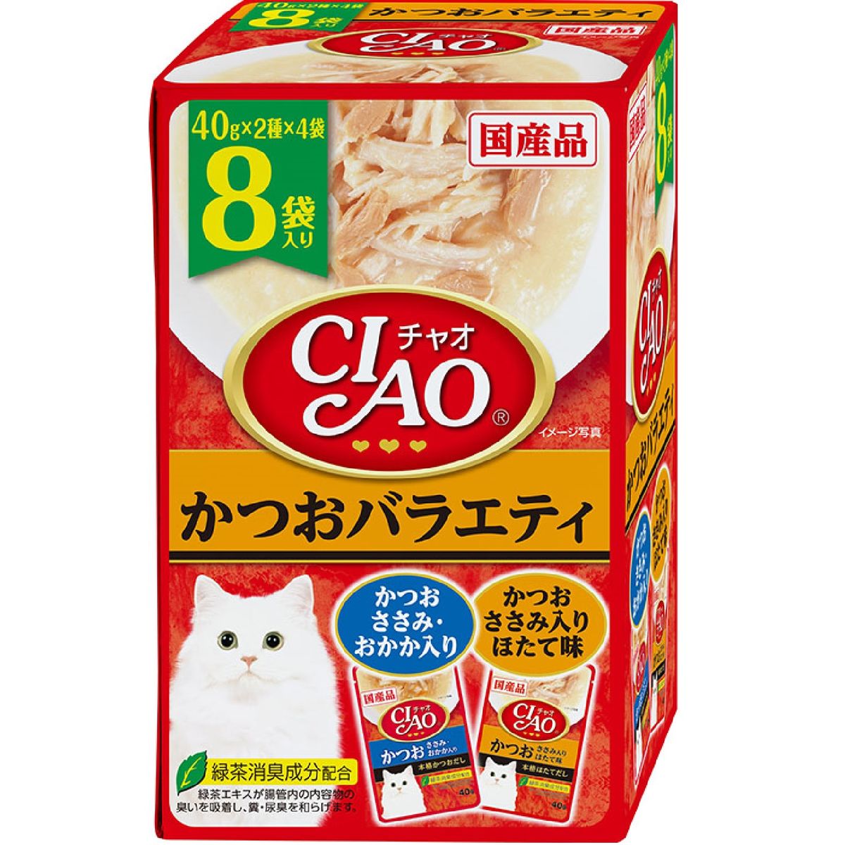 CIAOパウチ カツオバラエティ 8袋入リ×12