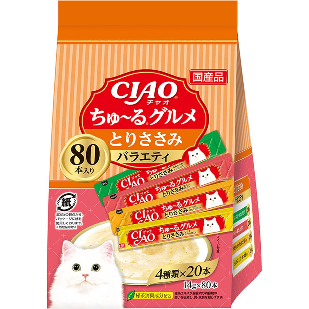 CIAO チュール トリササミグルメバラエティ 14g×80本×6