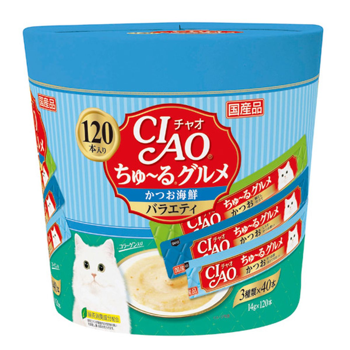 チュールグルメ120本カツオ海鮮バラエティ 14g×120本×4