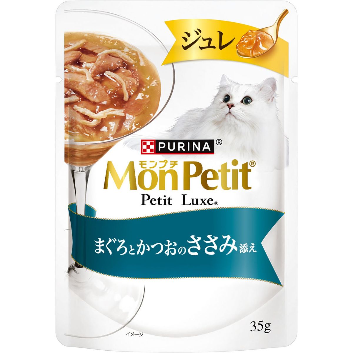 ネスレ日本 モンプチ プチリュクス ジュレ まぐろとかつおのささみ添え 35g×48