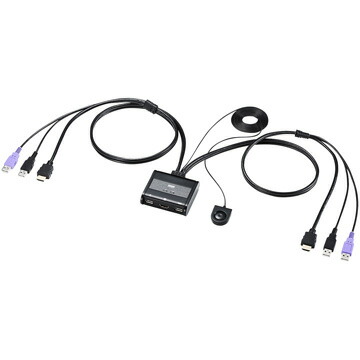 サンワサプライ HDMI対応手元スイッチ付PC自動切替器(2:1) SW-KVM2WHU