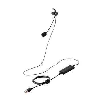 エレコム 有線イヤホンヘッドセット/USB-A/片耳/ブラック HS-EP100UNCBK｜ひかりTVショッピング　店