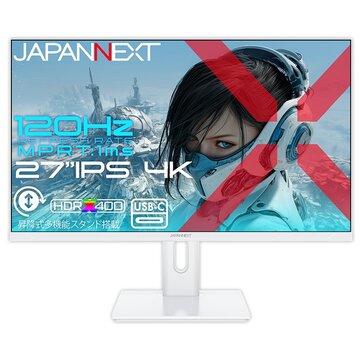 JAPANNEXT ゲーミングディスプレイ 27型/3840×2160/ホワイト JN-Ei27G120U2-HSPC6-W|ひかりTVショッピング 店