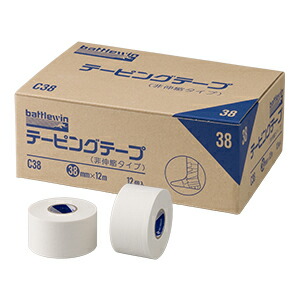 ニチバン テーピング磁気テープC手合い(非伸縮） 38粍 1箱（12巻入)【尖んがり10倍】