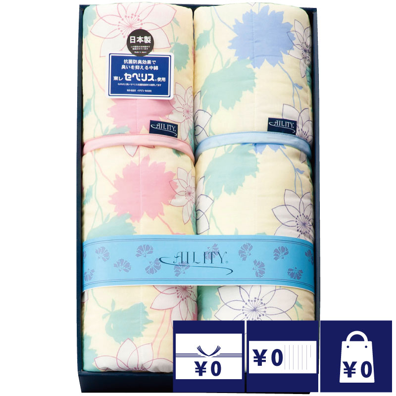 法事 香典返し 引き出物 お返し 寝具10000円 AILITY 東レ抗菌防臭わた（セベリス）入りキルト肌掛布団2P 忌明 四十九日 満中陰 粗供養 一周忌 三回忌