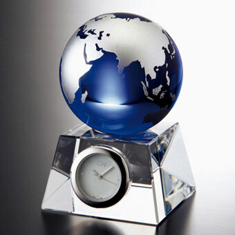 楽天市場】グラスワークスナルミ ブルーアース デスククロック (S