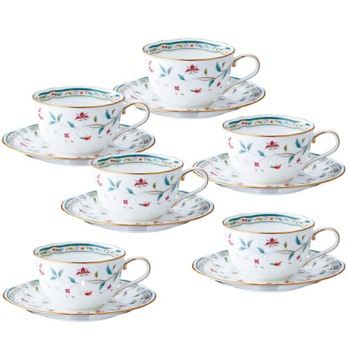 【当日送りとどける 11時までの申し付ける分】\u003cBR\u003eノリ竹 ( NORITAKE ) \u003cBR\u003e花更紗 紅茶・珈琲優勝杯＆平円盤 ６客書き割り \u003cBR\u003e225ml [ブランド名ロゴタイプ入り口・入口差し上げ物ＢＯＸ] \u003cBR\u003e一般受け 差し上げ物 御祝 一緒になる祝 生み出すこと祝 造営祝 一緒になる内祝 生み出すこと内祝 造営内祝 粗品 割り増し金 祝する品 歳祝