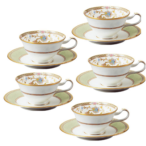 ノリ竹 ( NORITAKE ) 日本製 \u003cBR\u003eヨシノ 紅茶・珈琲優勝杯＆平円盤 ５客書き割り \u003cBR\u003e230ml ( 緑であること ) \u003cBR\u003e[ブランド名ロゴタイプ入り口・入口差し上げ物ＢＯＸ] \u003cBR\u003e一般受け 差し上げ物 御祝 一緒になる祝 生み出すこと祝 工作祝 一緒になる内祝 生み出すこと内祝 工作内祝 粗品 割り増し金 不死化品 歳祝