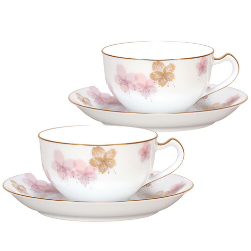 皇室御用達 大倉陶園 日本製 桜シリーズ 初御代桜 コーヒーカップ＆ソーサーペア 235ml [ブランドロゴ入りギフトＢＯＸ] 人気 ギフト 御祝 結婚祝 出産祝 新築祝 結婚内祝 出産内祝 新築内祝 各種内祝 快気祝 粗品 景品 記念品 歳祝