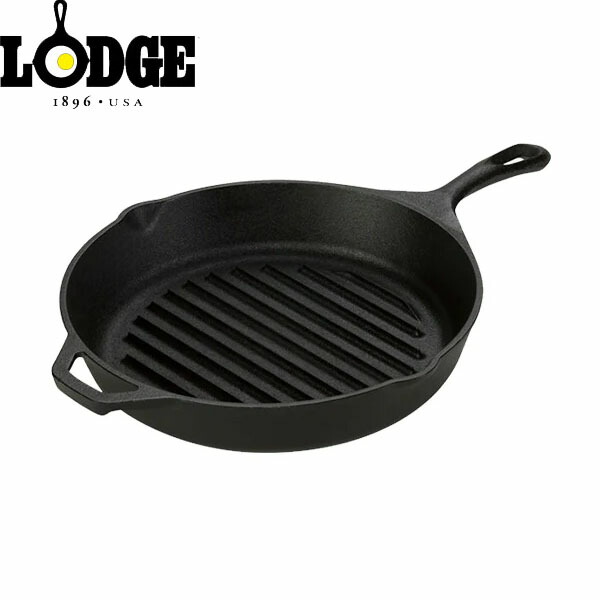 ロッジ LODGE フライパン グリルパン 10-1/4インチ L8GP3 ブラック キャストアイアン 鋳鉄 キャンプ アウトドア LDG19240034000010