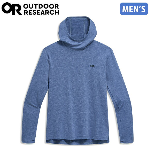アウトドアリサーチ OUTDOOR RESEARCH Ms アクティブアイスサンフーディー アセントブルーヘザー 長袖Tシャツ ロンT パーカー メンズ 吸汗速乾 冷感 UVカット UPF50+ OR19846260132