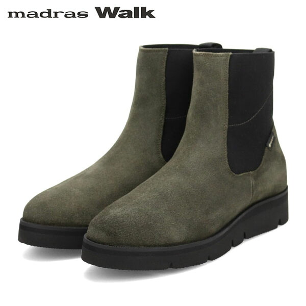 マドラスウォーク madras Walk レディース ゴアテックス サイドゴアブーツ なめし革 MWL1110 D-KHAKI-S 雨合羽透湿 MADMWL1110DKHS 靴-サイドゴア-レディース靴