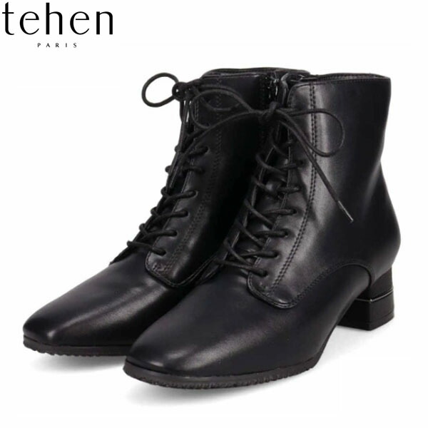 テーン tehen レディース ブーツ レースアップブーツ TN1766A BLACK 撥水産業 太め踵 マドラス madras TEHTN1766ABLA