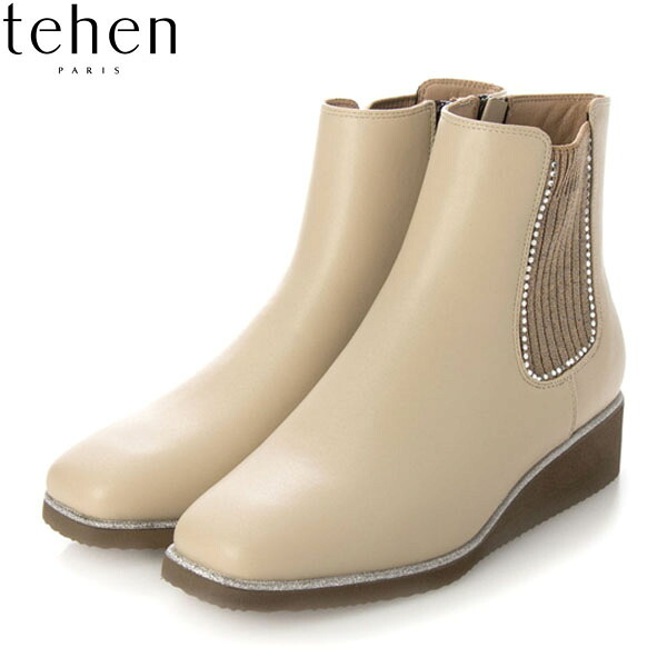 テーン tehen レディース サイドゴアブーツ TN1776 IVORY クッションインソール スクエアトゥ マドラス madras TEHTN1776IVO レディース靴-ブーツ-サイドゴア