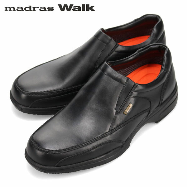 マドラスウォーク madras Walk メンズ ゴアテックス スリッポン 心地よいシューズ SPMW5482 黒いこと 雨合羽透湿 MADSPMW5482BLA