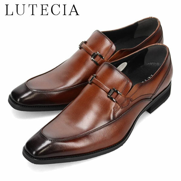 ルーテシア LUTECIA メンズ 商行為シューズ 革靴 LU7810 BROWN 赤銅色 ロングノーズ スリッポン マドラス madras LUTLU7810BRN