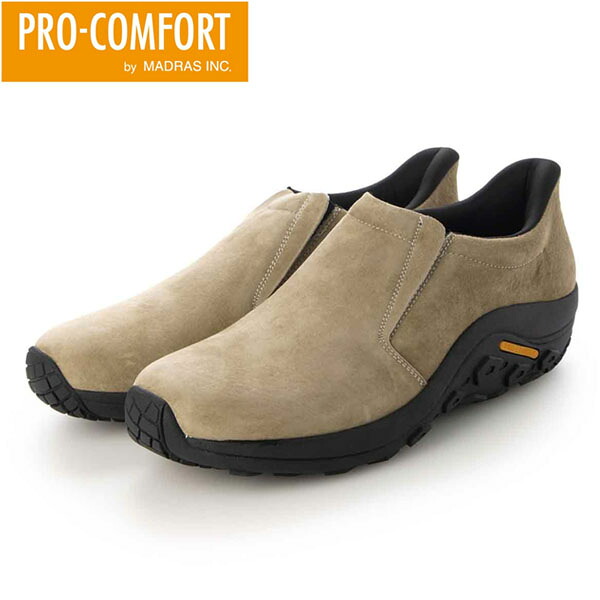 プロコンフォート PRO-COMFORT メンズ 心地よいシューズ スリッポン スエードクロス パソコン6005 BEG 軽さ パステル色の 抗菌防臭 マドラス madras PROPC6005BEG 靴-メンズ靴