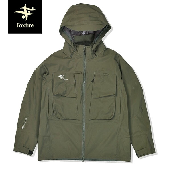 フォックスファイヤー Foxfire フィッシングジャケット ゴアテックス 雨合羽透湿 ダイナライトジャケット まっ黒いオリーブ 伸ばすこと ウェーディング FOX5013649233