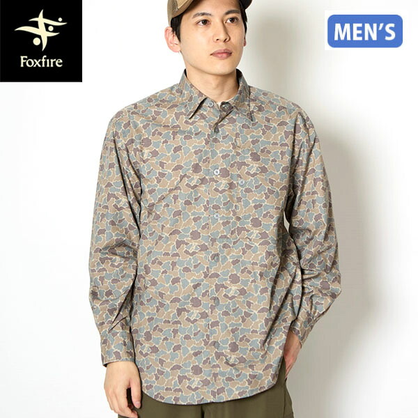 フォックスファイヤー Foxfire メンズ フィッシングシャツ 長袖 フィッシュアイカモシャツ ストーンカモ ステルス性 迷彩 速乾 釣り FOX6212681110｜ハイカム　店