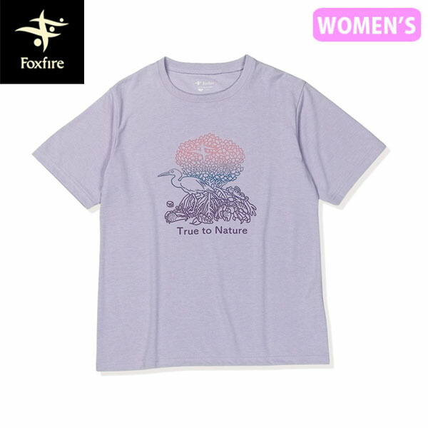 フォックスファイヤー Foxfire レディース 半袖Tシャツ CシールドMG T S/S ペールアイリス 遮熱 速乾 ロゴT UVカット FOX8215669241