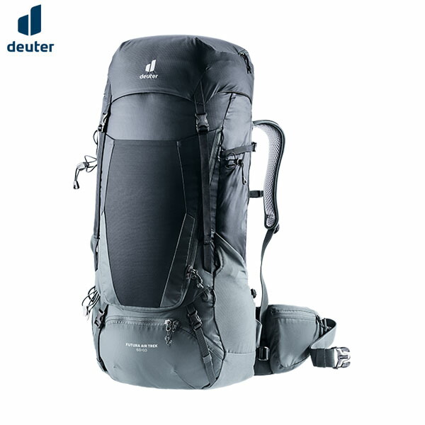 deuter ドイター フューチュラ Air Trek 60 + 10 ブラックxグラファイト バックパック リュック テント泊 登山 ハイキング 51L D3402321-7403 DEU34023217403