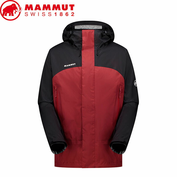 マムート MAMMUT 1010-28652 レインジャケット マウンテンパーカー メンズ Microlayer 3.0 HS Hooded Jacket AF Men dark mammut red-black アジアンフィット 防水 登山 雨具 MAM1010286523822