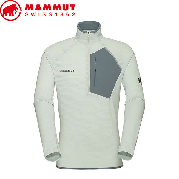 マムート MAMMUT 1014-05501 ハーフジップシャツ メンズ Aenergy Light ML Half Zip Pull AF Men silver sage-strata アジアンフィット 軽量 速乾 ベースレイヤー 登山 インナー MAM1014055011303|ハイカム 店