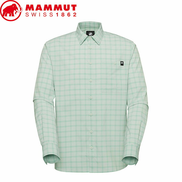 マムート MAMMUT 1015-01650 長袖シャツ メンズ Lenni Longsleeve Shirt AF Men silver sage-pinea アジアンフィット 速乾 UVカット 登山シャツ ハイキング 旅行 MAM1015016501302｜ハイカム　店