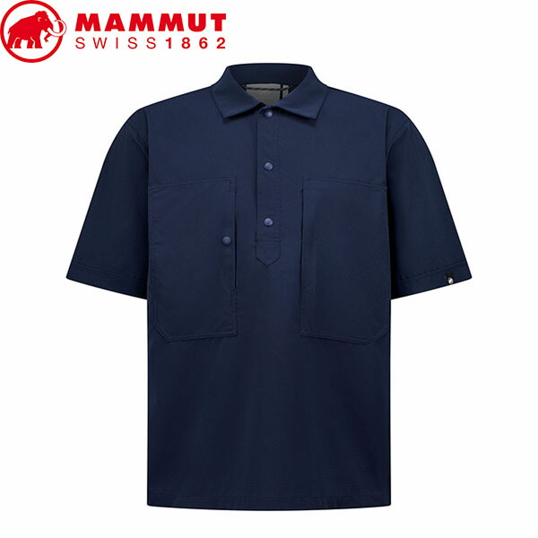 マムート MAMMUT 1015-01810 半袖シャツ メンズ Free Friday Pullover Shirt AF marine アジアンフィット ストレッチ 涼しい プルオーバー カジュアル 夏用 MAM1015018105118