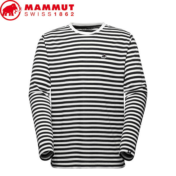 マムート MAMMUT ユニセックス 長袖Tシャツ Mammut Stripe Longsleeve AF アジアンフィット black-white MAM1016018200047